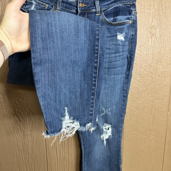 Judy Blue Skinny Fit Jeans Womens 14W High Rise Distressed Ankle Denim Dark Wash - Picture 3 of 6